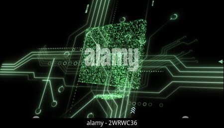 Bild der Datenverarbeitung über Computer Stockfoto