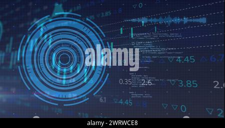 Bild der Verarbeitung von Finanzdaten im Vergleich zu Statistiken Stockfoto