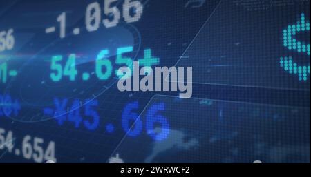 Bild der Verarbeitung von Finanzdaten im Vergleich zu Statistiken Stockfoto