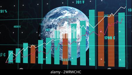 Bild der weltweiten Verarbeitung von Finanzdaten Stockfoto