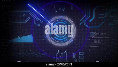 Bild der Verarbeitung von Finanzdaten im Vergleich zu Statistiken Stockfoto