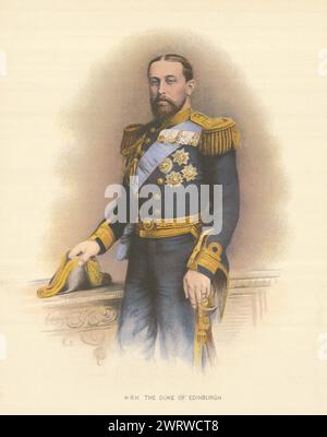 Herzog von Edinburgh (Alfred, Herzog von Sachsen-Coburg & Gotha). Royal Navy 1893 Stockfoto