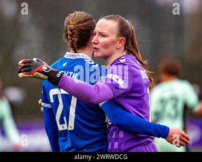 England, 10. März 2024: everton Torhüter Courtney Brosnan (1) beim Viertelfinale des FA Cup der Damen zwischen Everton und Chelsea im Walton Hall Park Stadium (Jayde Chamberlain/SPP) Stockfoto