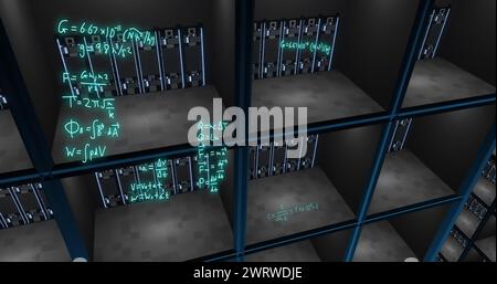Bild der Datenverarbeitung über Computerserver Stockfoto