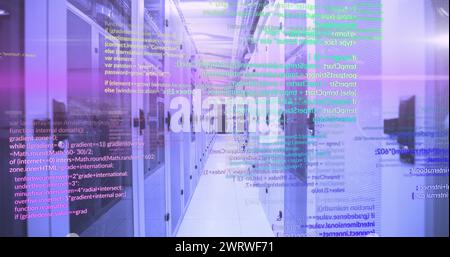 Bild der Datenverarbeitung über Computerserver Stockfoto