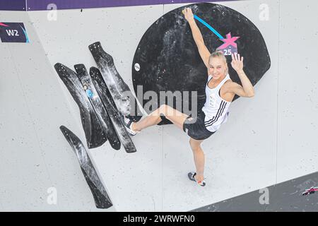 Janja Garnbret (Slowenien, Goldmedaille). Sportklettern. Europameisterschaften München 2022 Stockfoto