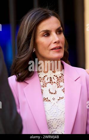 Gandia, Valencia, Spanien. März 2024. Königin Letizia von Spanien nimmt am 14. März 2024 in Gandia, Spanien, an den National Research Awards 2023 im Palau Ducal dels Borja Teil (Foto: © Jack Abuin/ZUMA Press Wire). Nicht für kommerzielle ZWECKE! Stockfoto