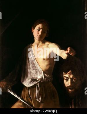 Michelangelo Merisi da Caravaggio – David mit dem Kopf von Goliath 1610. 125 x 101 Stockfoto