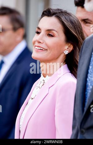 Gandia, Spanien. März 2024. Königin Letizia von Spanien besucht Gandia nach der Teilnahme an den Innovationspreisen 2024 im Borgia Ducal Palace am 14. März 2024 in Gandia, Spanien. Foto: Archie Andrews/ABACAPRESS.COM Credit: Abaca Press/Alamy Live News Stockfoto