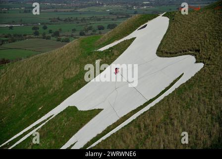 Das weiße Pferd von Westbury im Jahr 2006. Stockfoto