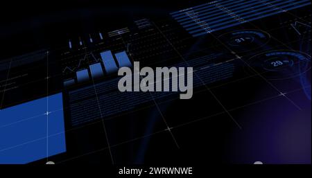 Bild der Verarbeitung von Finanzdaten und Statistiken Stockfoto