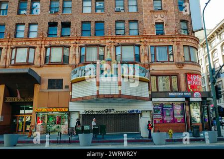 Los Angeles, Kalifornien, USA - 2. märz 2024 Straße in der Innenstadt. Hochwertige Fotos Stockfoto