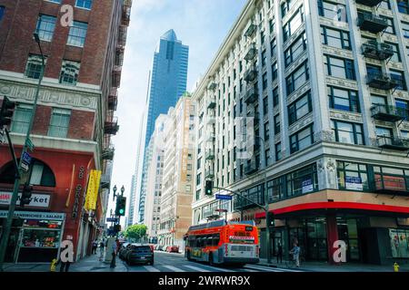 Los Angeles, Kalifornien, USA - 2. märz 2024 Straße in der Innenstadt. Hochwertige Fotos Stockfoto