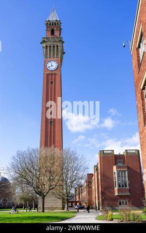 University of Birmingham University Campus Edgbaston Joseph Chamberlain Memorial Clock Tower Old Joe Birmingham West Midlands England Großbritannien GB Europa Stockfoto