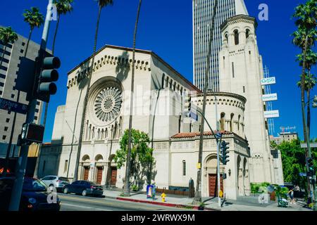 Religionsschule Wilshire Boulevard Temple in Los angeles, usa - 2. märz 2024. Hochwertige Fotos Stockfoto