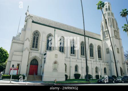 Religionsschule Wilshire Boulevard Temple in Los angeles, usa - 2. märz 2024. Hochwertige Fotos Stockfoto