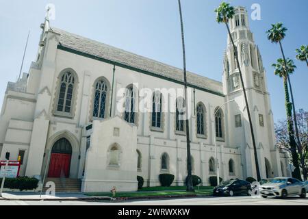 Religionsschule Wilshire Boulevard Temple in Los angeles, usa - 2. märz 2024. Hochwertige Fotos Stockfoto