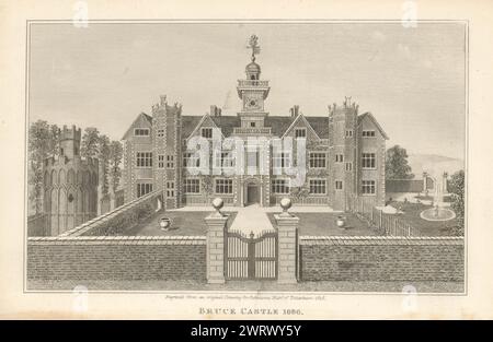 Bruce Castle, Tottenham, 1686. 1840 alte alte alte Vintage-Druckbilder Stockfoto