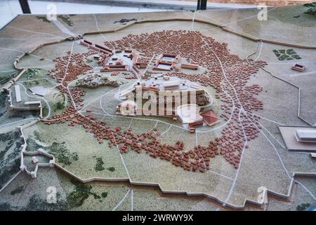 Athen, Griechenland - 03. März 2024: Altes Athener Stadtmodell im Akropolis-Museum Stockfoto