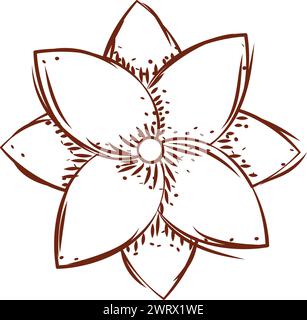 Blumenskizze Symbol Sprimg Season Vektor Stock Vektor
