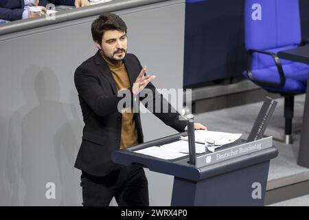 Jan Dieren, Mitglied des Deutschen Bundestages SPD, haelt eine Rede im Plenum des Deutschen Bundestags in Berlin, 14.03.2024. Berlin Deutschland *** Jan Dieren, Mitglied der SPD des Deutschen Bundestages , hält eine Rede im Plenum des Deutschen Bundestages in Berlin, 14 03 2024 Berlin Deutschland Copyright: xLorenzxHuterxphotothek.dex Stockfoto