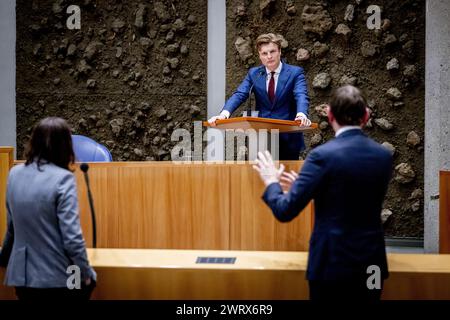 DEN HAAG - Ruben Brekelmans VVD während einer Debatte im Repräsentantenhaus über den Stand des Krieges in Europa. Die MPS sprechen unter anderem darüber, wie die Niederlande die Ukraine unterstützen. ANP ROBIN UTRECHT niederlande raus - belgien raus Stockfoto