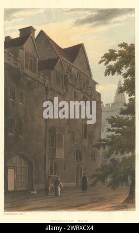 Magdalen Hall [jetzt Hertford College]. Ackermanns Oxford University 1814 Stockfoto