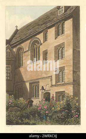 St. Mary's Hall [jetzt Oriel College]. Ackermanns Oxford University 1814 Stockfoto