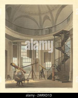 Radcliffe Astronomisches Observatorium. Ackermanns Oxford University 1814 Stockfoto