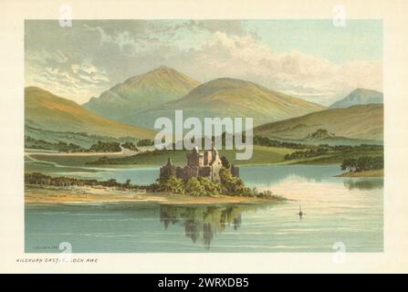 Kilchurn Castle, Loch Awe. Schottland antike Chromolithographie 1891 alter Druck Stockfoto