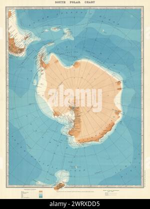 ANTARKTIS. Amundsen erreichte 1911 den Südpol. JOHNSTON 1913 alte Karte Stockfoto