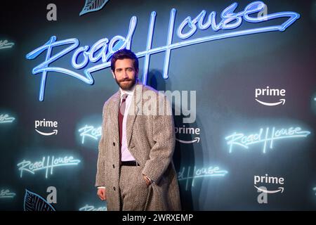 London, Großbritannien. 14. März 2024. Jake Gyllenhaal besuchte eine Vorführung für Road House im Curzon Mayfair, London. Das Foto sollte lauten: Matt Crossick/Alamy Live News Stockfoto