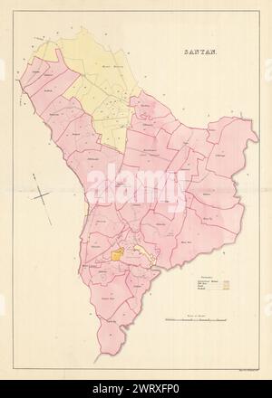 Santan [Santon] Parish, Middle Sheading, Isle of man von James Woods 1829 Karte Stockfoto