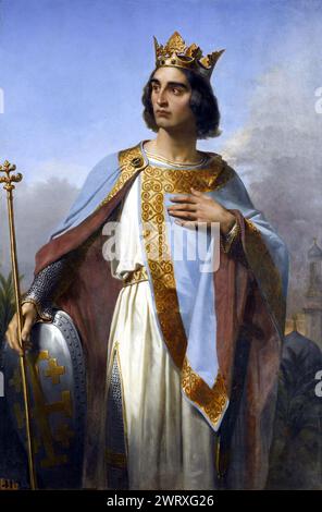 Balduin I., König von Jerusalem, 1844, Gemälde von Merry-Joseph Blondel Balduin I. (1060–1118), dem ersten Grafen von Edessa von 1098 bis 1100 und König von Jerusalem von 1100 bis 1118. Stockfoto