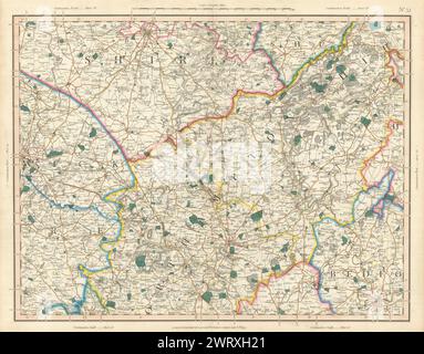 EAST MIDLANDS. Northamptonshire, E Warwickshire, S Leicestershire. CARY 1832-Karte Stockfoto