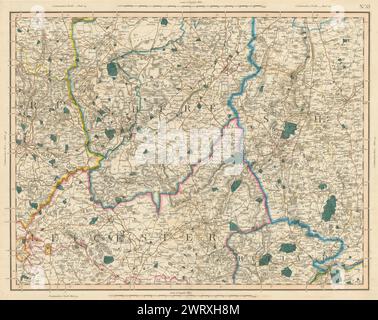 EAST MIDLANDS. Leicestershire Rutland Nottinghamshire Lincs Derbys CARY 1832 Karte Stockfoto