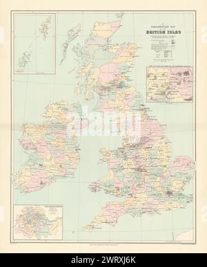 Parlamentswahlkreise der britischen Inseln. Groß 64 x 51 cm. STANFORD 1896 Karte Stockfoto