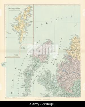 Schottland NW Shetland Western Isles Hebriden Skye Ross. 61 x 52 cm STANFORD 1896 Karte Stockfoto