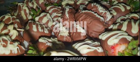 Erdbeeren mit Schokolade Stockfoto