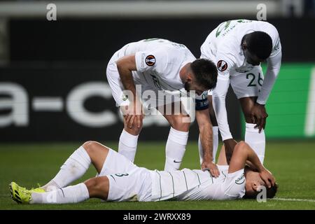 Bergamo, Italien. 14. März 2024. Während des Achtelfinale der UEFA Europa League im zweiten Legs zwischen Atalanta BC und Sporting CP. Quelle: Nicolò Campo/Alamy Live News Stockfoto