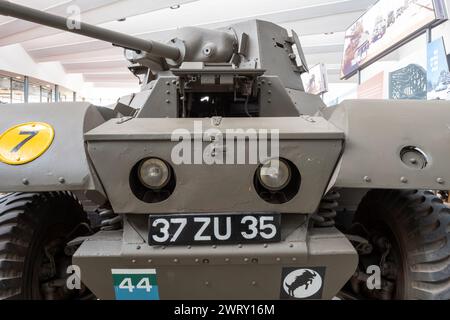 Bovington.Dorset.Vereinigtes Königreich.8. August 2023.Ein Mark 2 Daimler Panzerwagen ist im Tank Museum zu sehen Stockfoto