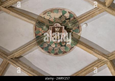 Cluj-Napoca, Rumänien – 21. Dezember 2023: Römisch-katholische Kirche St. Michael, 1349–1480, auf dem Union Square, im Zentrum von Cluj-Napoca. Stockfoto