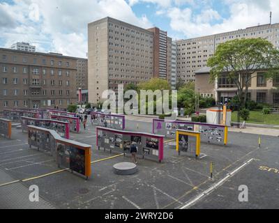 Allgemeine Sicht auf das Äußere des Stasi-Museums in Berlin. Stockfoto