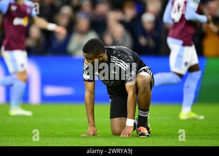 BIRMINGHAM - Jorrel Hato aus Ajax nach 4-0 im Achtelfinale der UEFA Conference League zwischen Aston Villa und Ajax Amsterdam am 14. März 2024 in Birmingham. ANP OLAF KRAAK Stockfoto