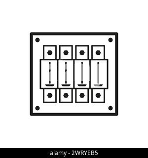 Symbol für die schwarz-weiße Klaviertastatur. Vektorabbildung. EPS 10. Stock Vektor