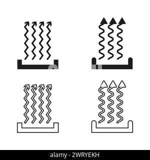 Set mit vier Symbolen für Federspulen in minimalistischem Schwarz-weiß-Design. Vektorabbildung. EPS 10. Stock Vektor
