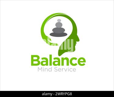 Mindbalance Care Logo Designs einfach modern für psychische Gesundheit Service und Beratung Stock Vektor