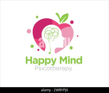 Love Mind Care Logo für geistige und Hypnotherapie Stock Vektor