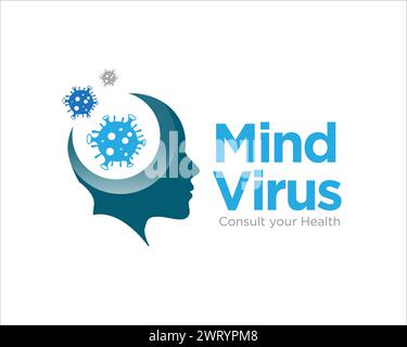 Mindesvirus Logo Designs für medizinischen Schutz Logo Stock Vektor