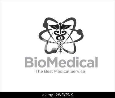 Caduceus Health für Bio Medical Logo und Gesundheitsschutz Stock Vektor